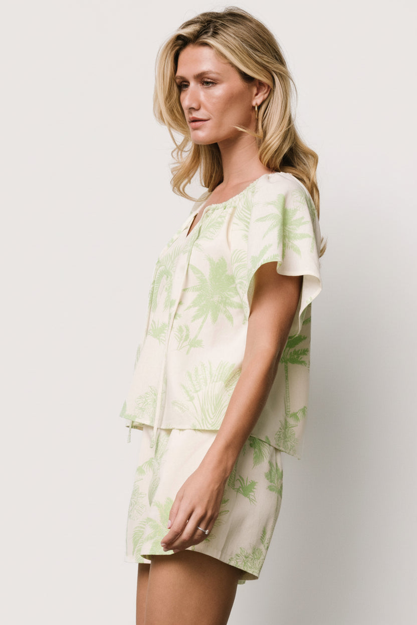 Carlina Set | Baltic Born Cream + Green Print