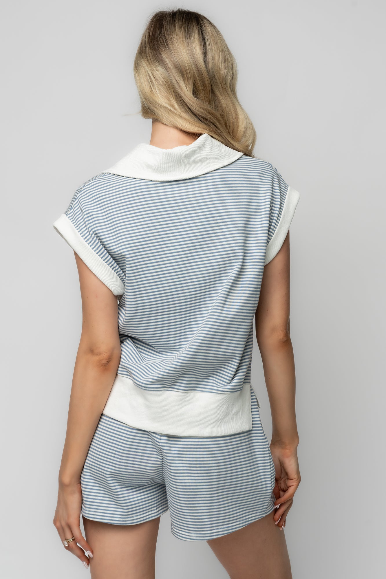 Leah Half Zip Lounge Set | Baltic Born Blue