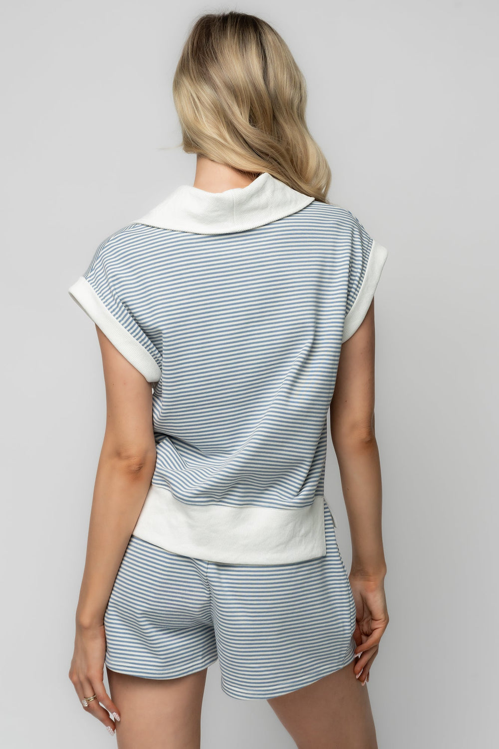 Leah Half Zip Lounge Set | Baltic Born Blue