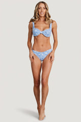 Riviera Bikini Bottom | Baltic Born Blue + White Floral