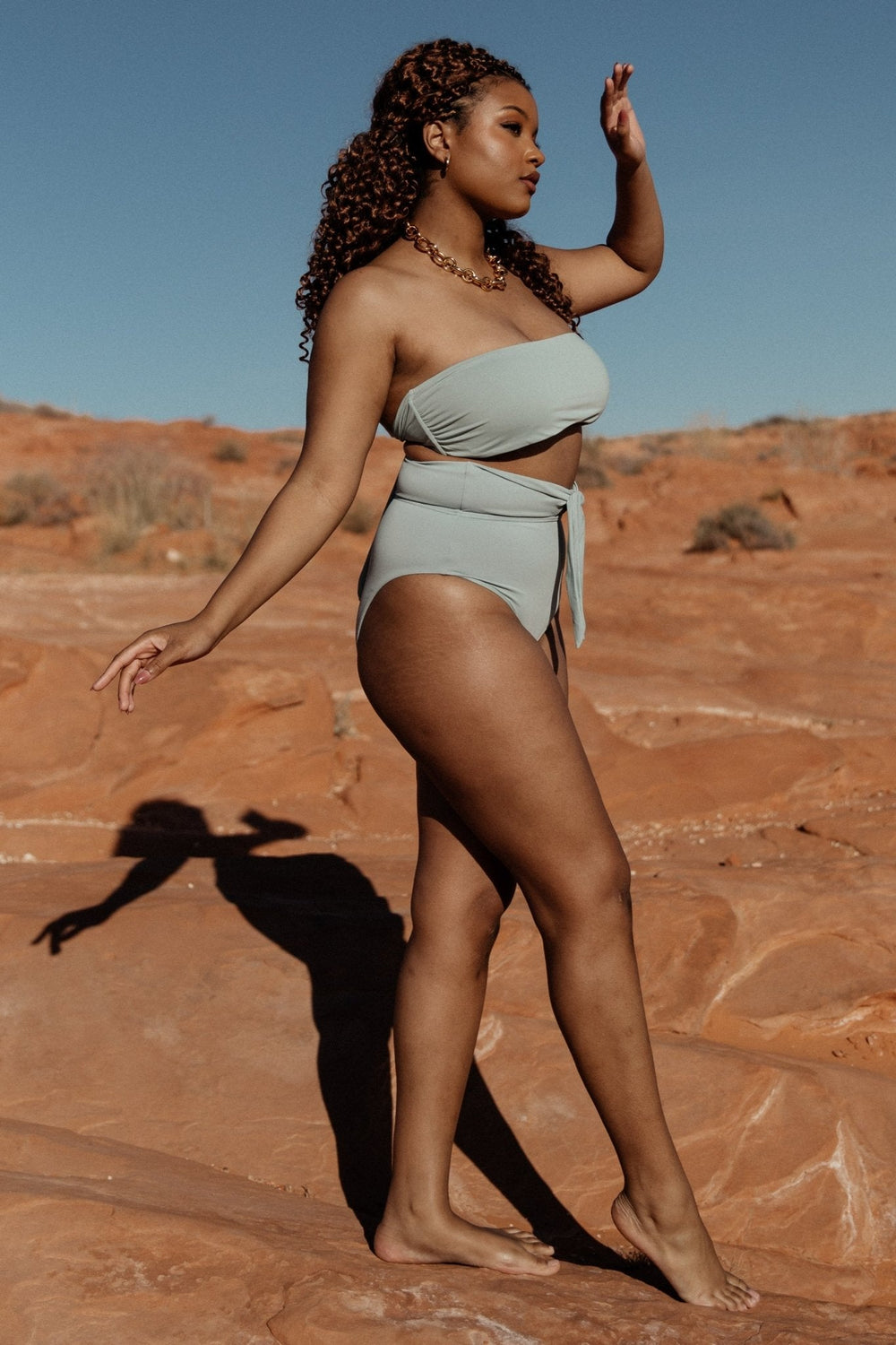 Milos High Waist Bikini Bottom | Baltic Born Sage