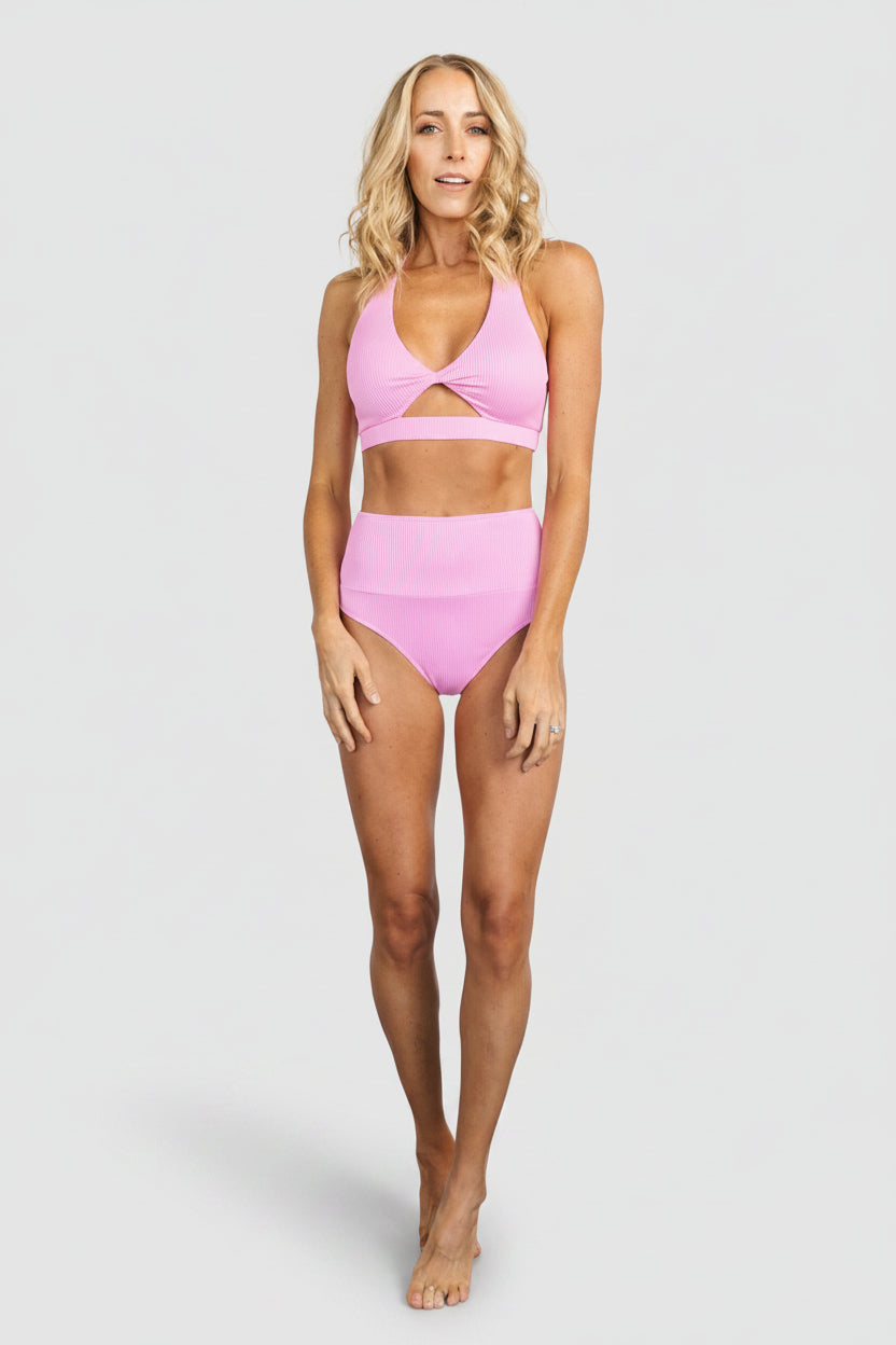 Del Mar Ribbed Bikini Bottom | Baltic Born Pink