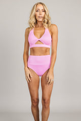 Del Mar Ribbed Bikini Top | Baltic Born Pink