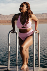 Del Mar Ribbed Bikini Top | Baltic Born Pink