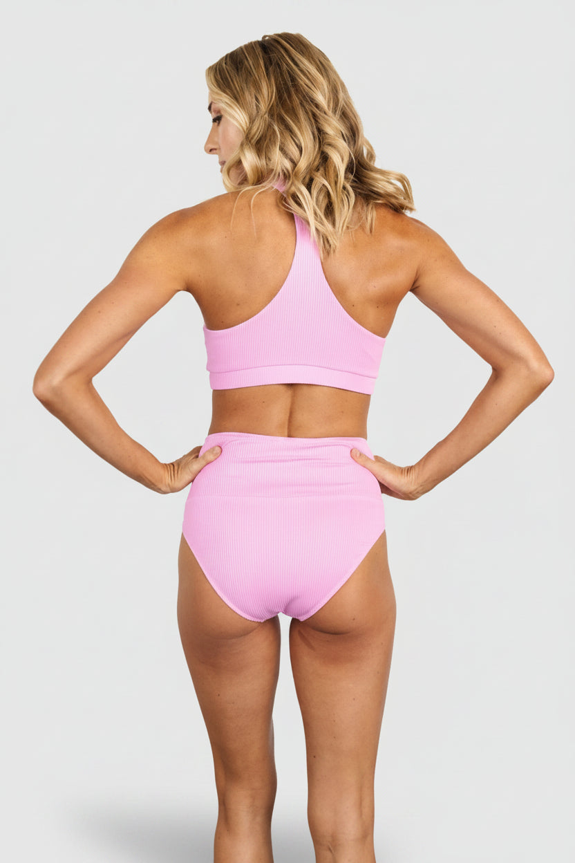 Del Mar Ribbed Bikini Top | Baltic Born Pink