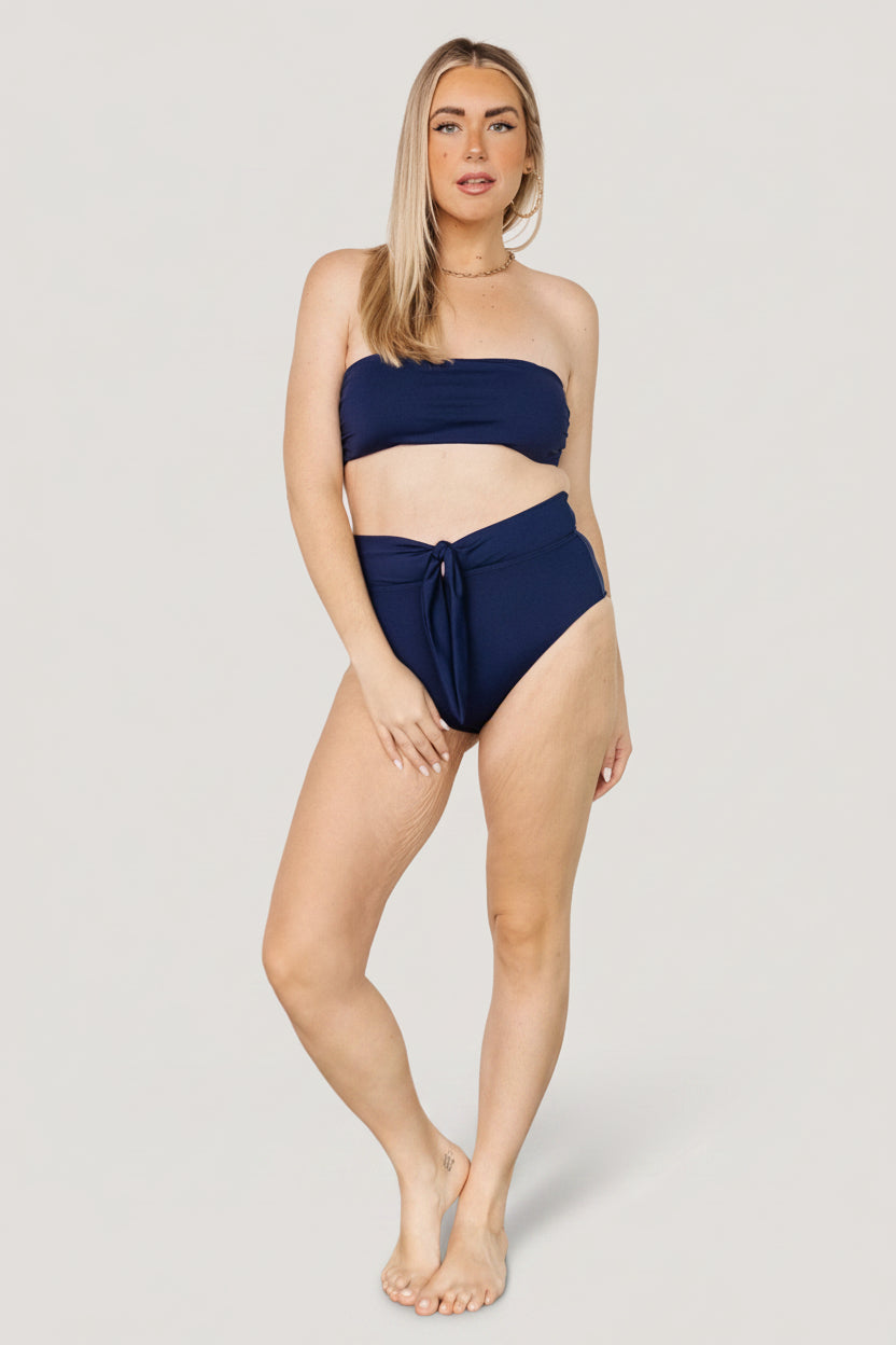 Milos High Waist Bikini Bottom | Baltic Born Navy