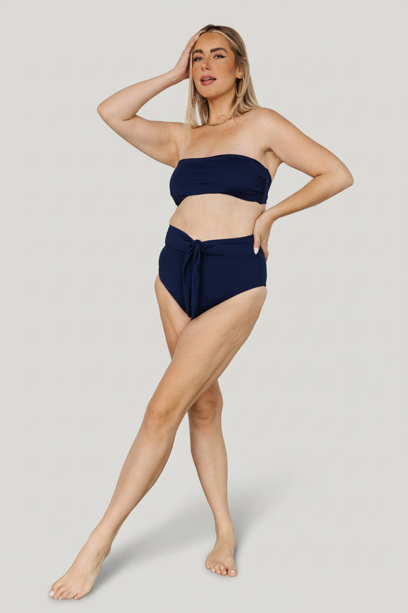 Milos High Waist Bikini Bottom | Baltic Born Navy