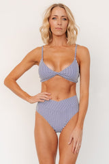 Paros Twist Bikini Top | Baltic Born Navy + White Stripe