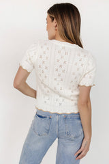 Britt Pointelle Knit Top | Baltic Born Ivory + Natural