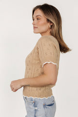 Britt Pointelle Knit Top | Baltic Born Natural + Ivory
