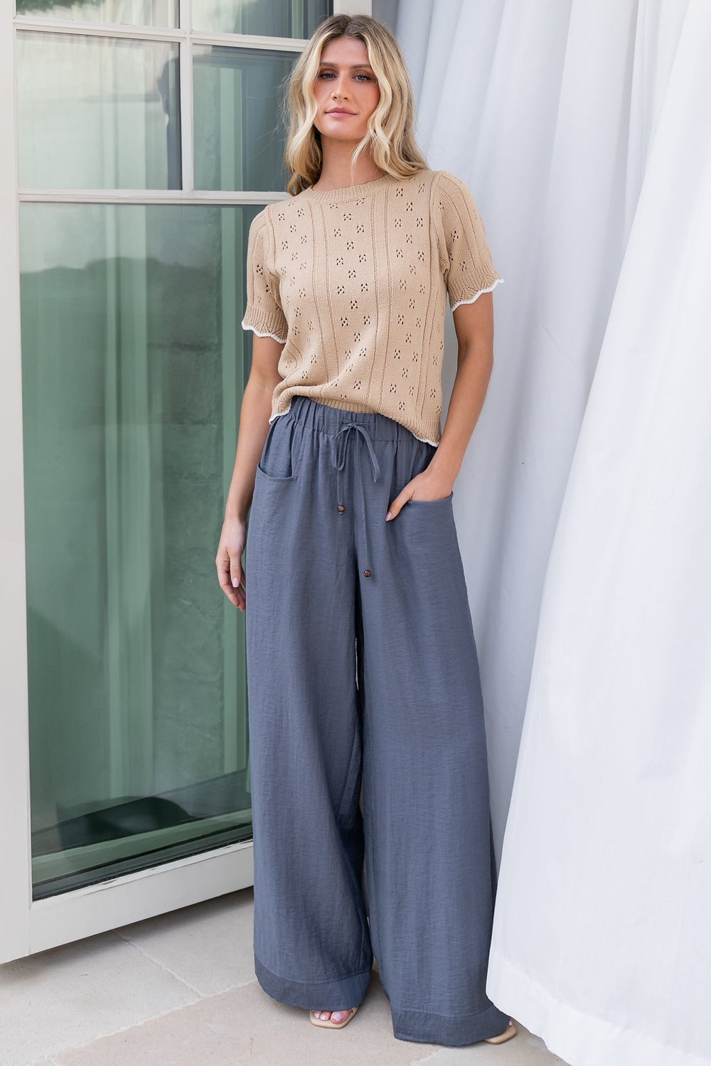 Britt Pointelle Knit Top | Baltic Born Natural + Ivory