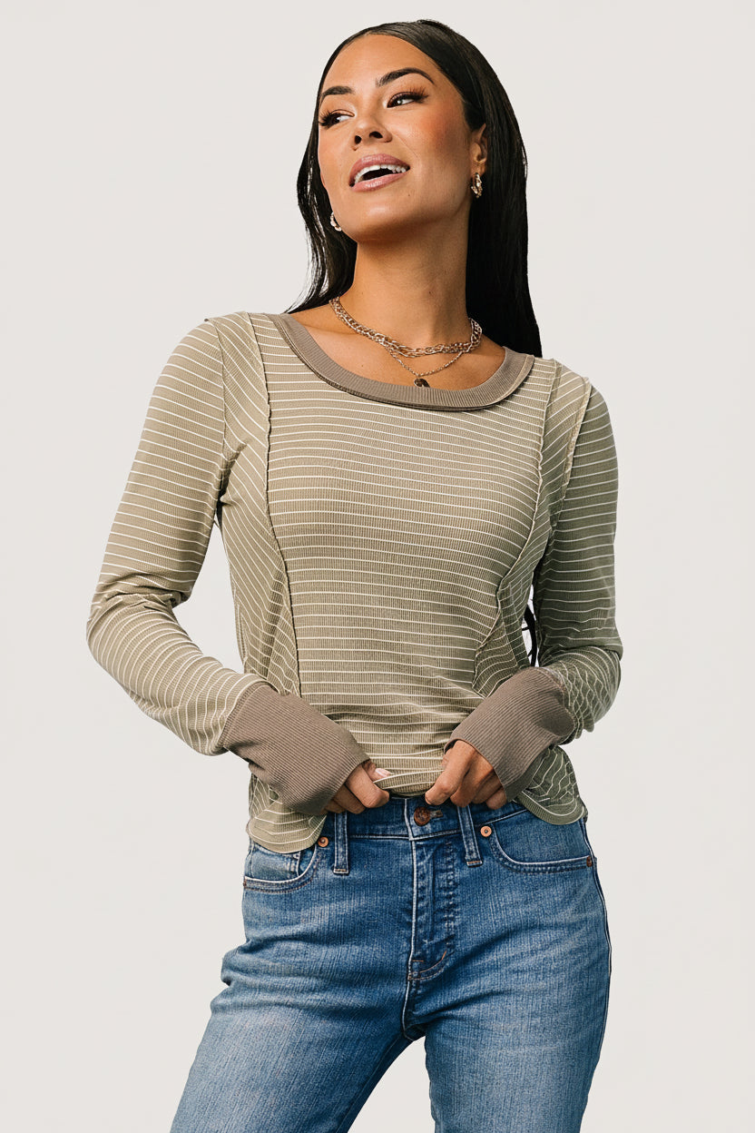 Ashford Striped Top | Baltic Born Olive