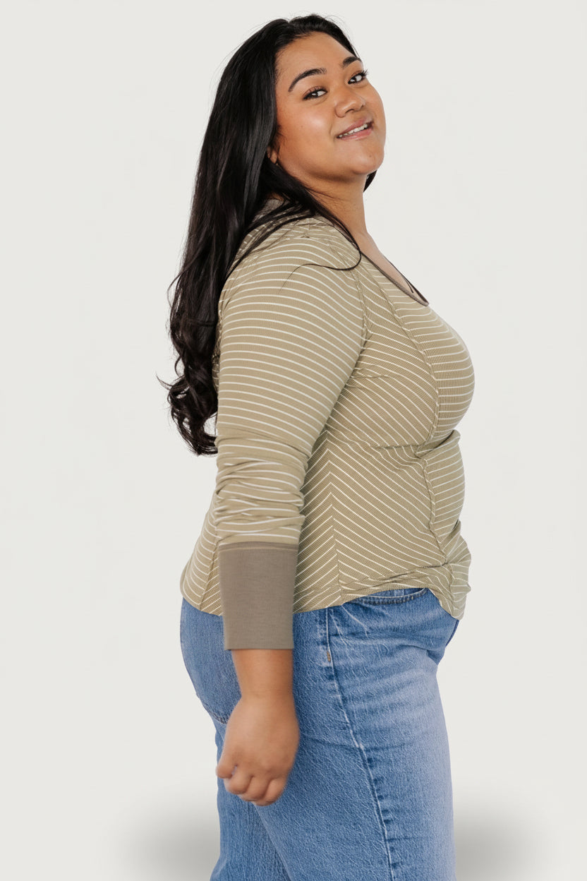 Ashford Striped Top | Baltic Born Olive