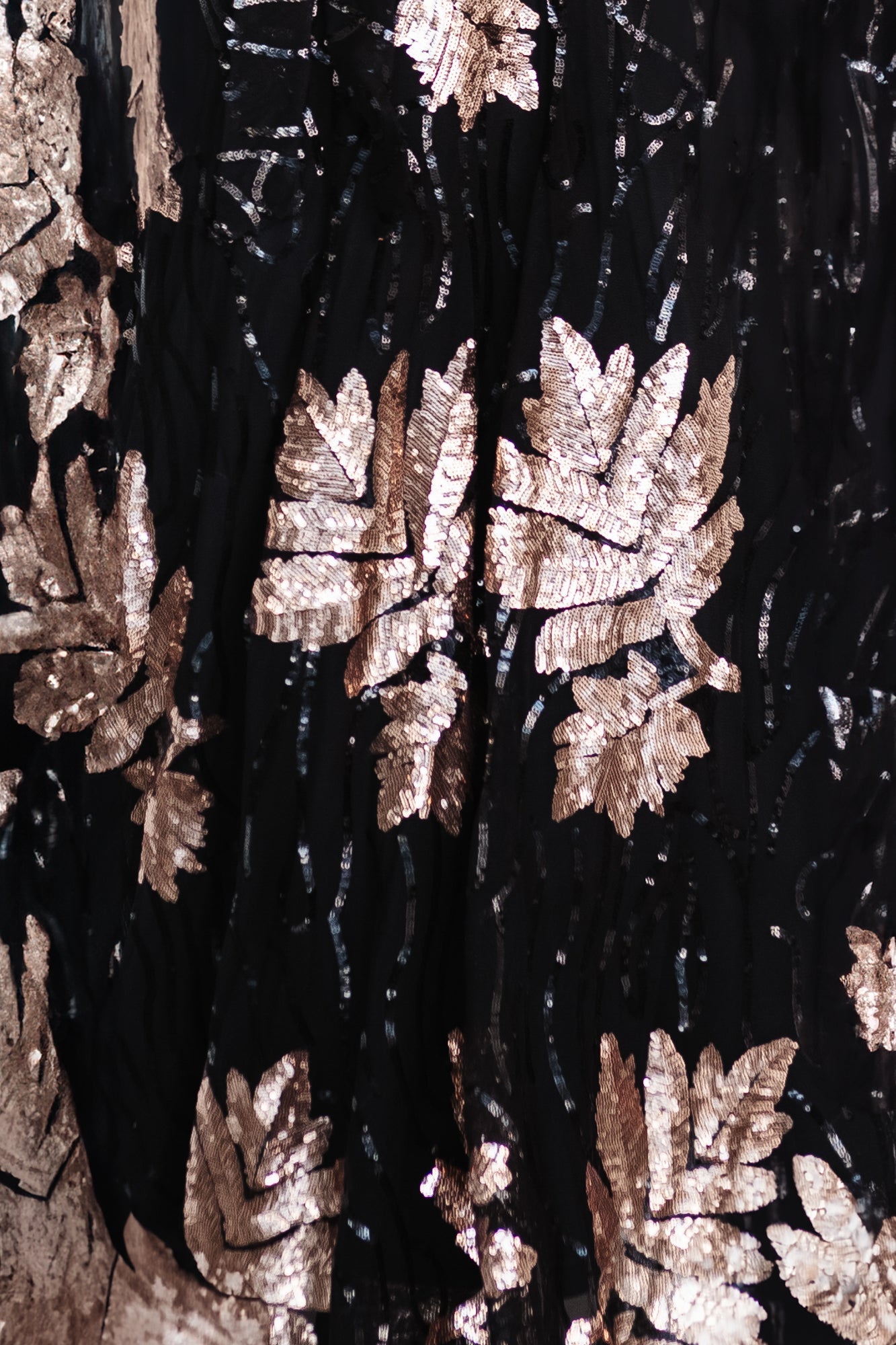 Fabric Swatch - Muse Sequin | Baltic Born Black + Rose