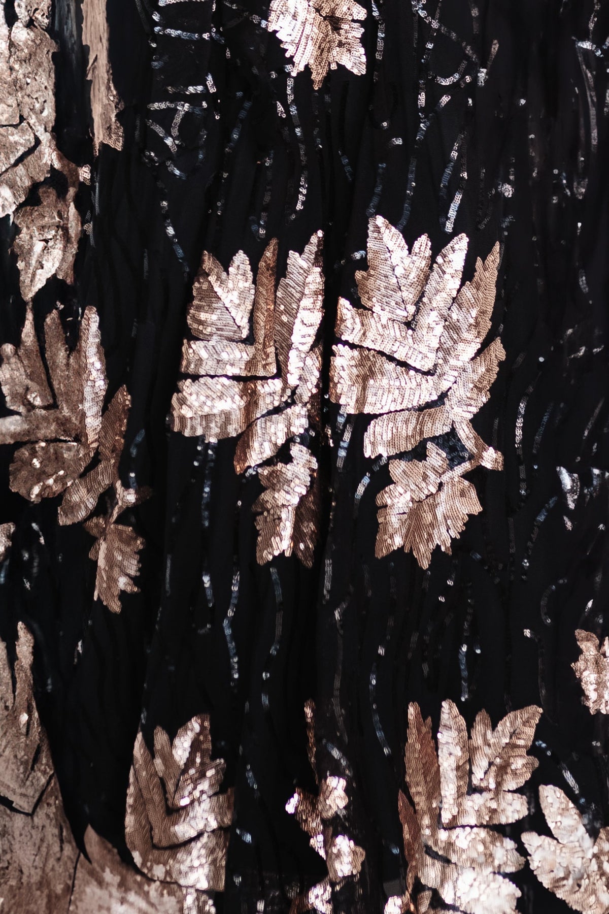 Fabric Swatch - Muse Sequin | Baltic Born Black + Rose