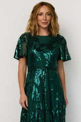Fabric Swatch - Muse Sequin | Baltic Born Emerald