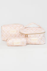 Kelani Quilted Cosmetic Bag Set | Baltic Born Pink