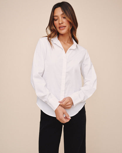 Bella Dahl Long Sleeve Clean Shirt - White