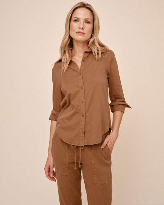 Bella Dahl Long Sleeve Clean Shirt - Golden Dune