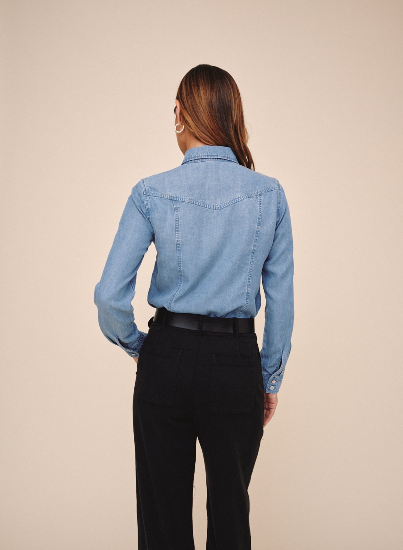 Bella Dahl Long Sleeve Seamed Shirt - Indigo Harbor Wash