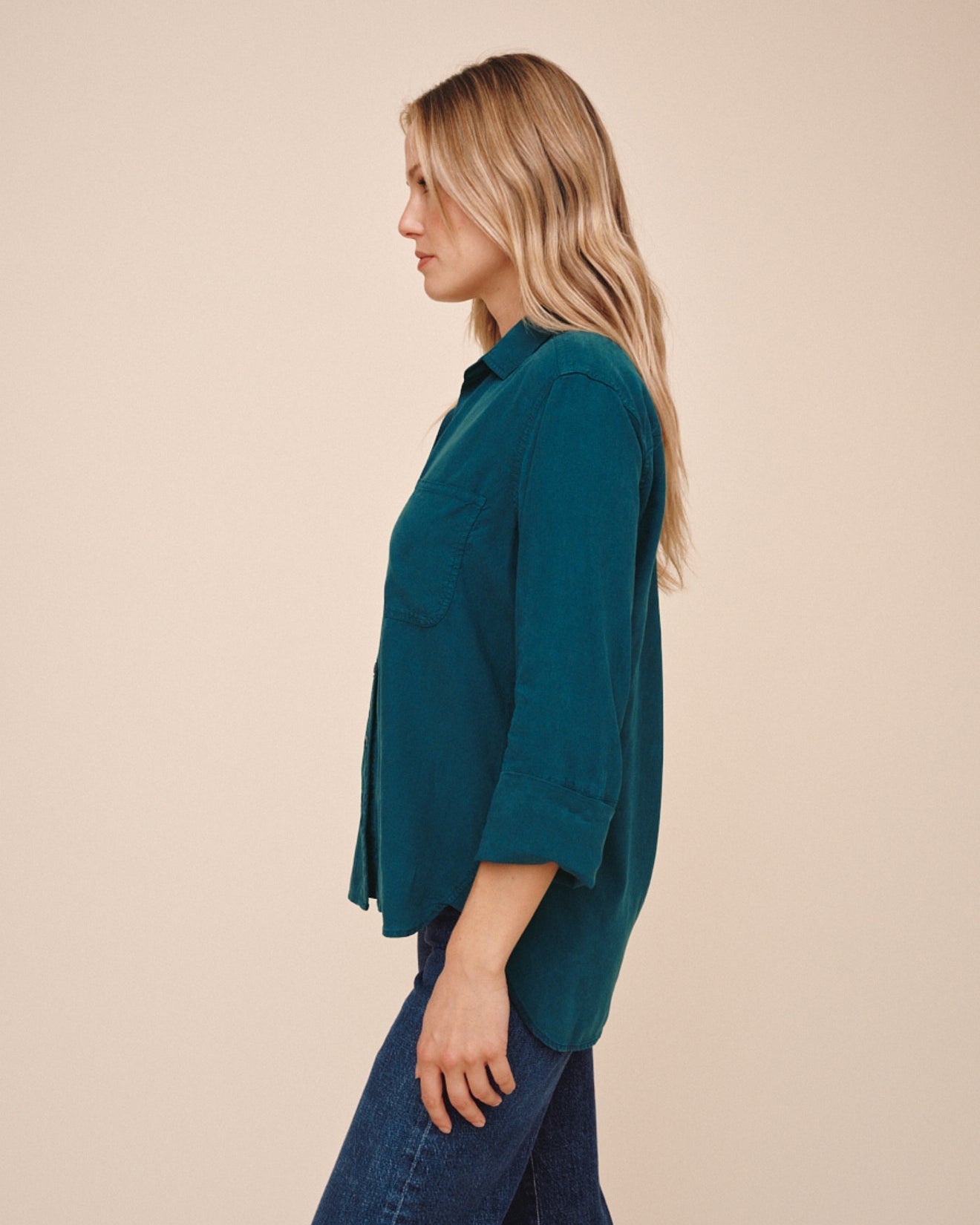 Bella Dahl Shirt Tail Button Down - Twilight Teal