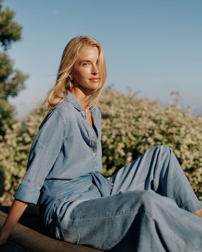 Bella Dahl Shirt Tail Button Down - Indigo Harbor Wash