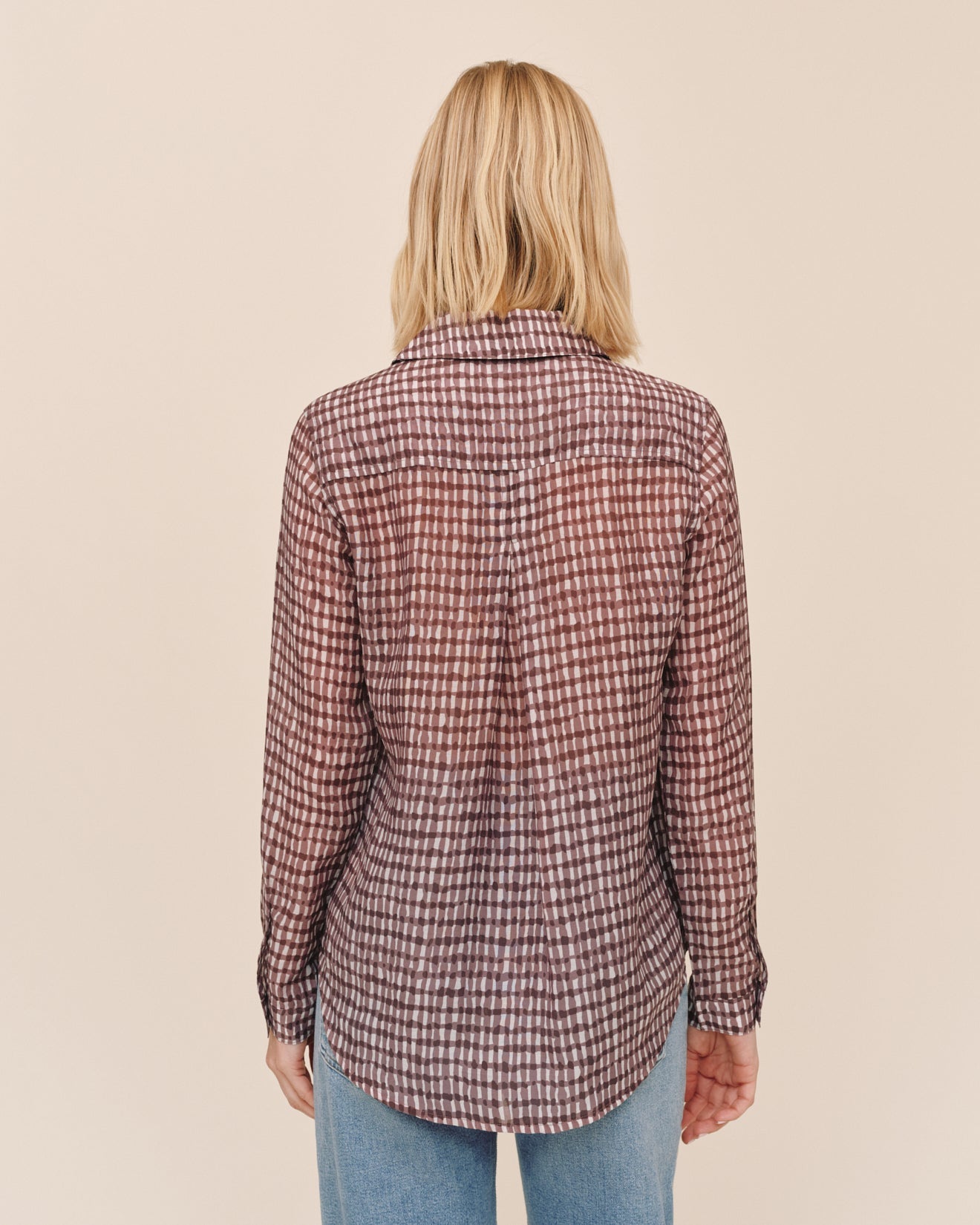 Bella Dahl Classic Button Down - Plum Gingham Print
