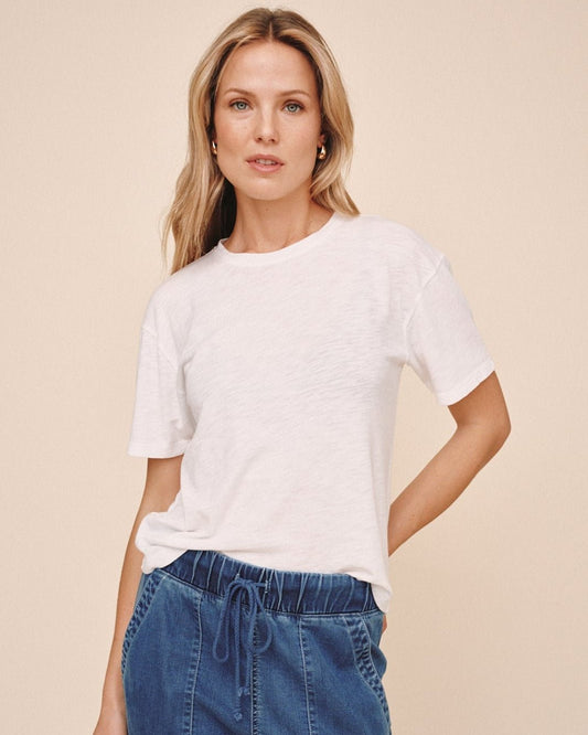 Bella Dahl Relaxed Crew Neck Tee - White