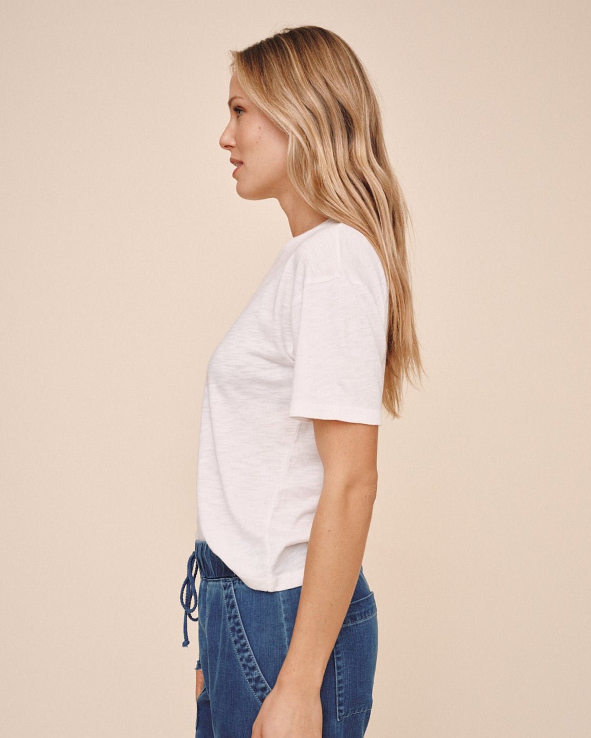 Bella Dahl Relaxed Crew Neck Tee - White