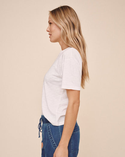 Bella Dahl Relaxed Crew Neck Tee - White