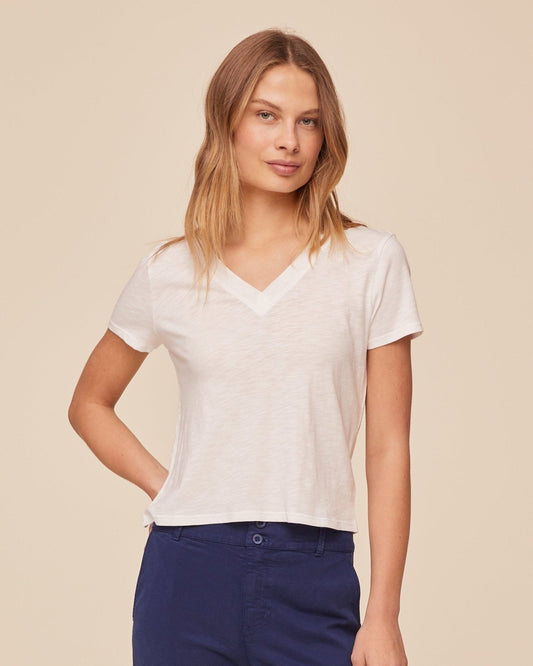 Bella Dahl V Neck Tee - White