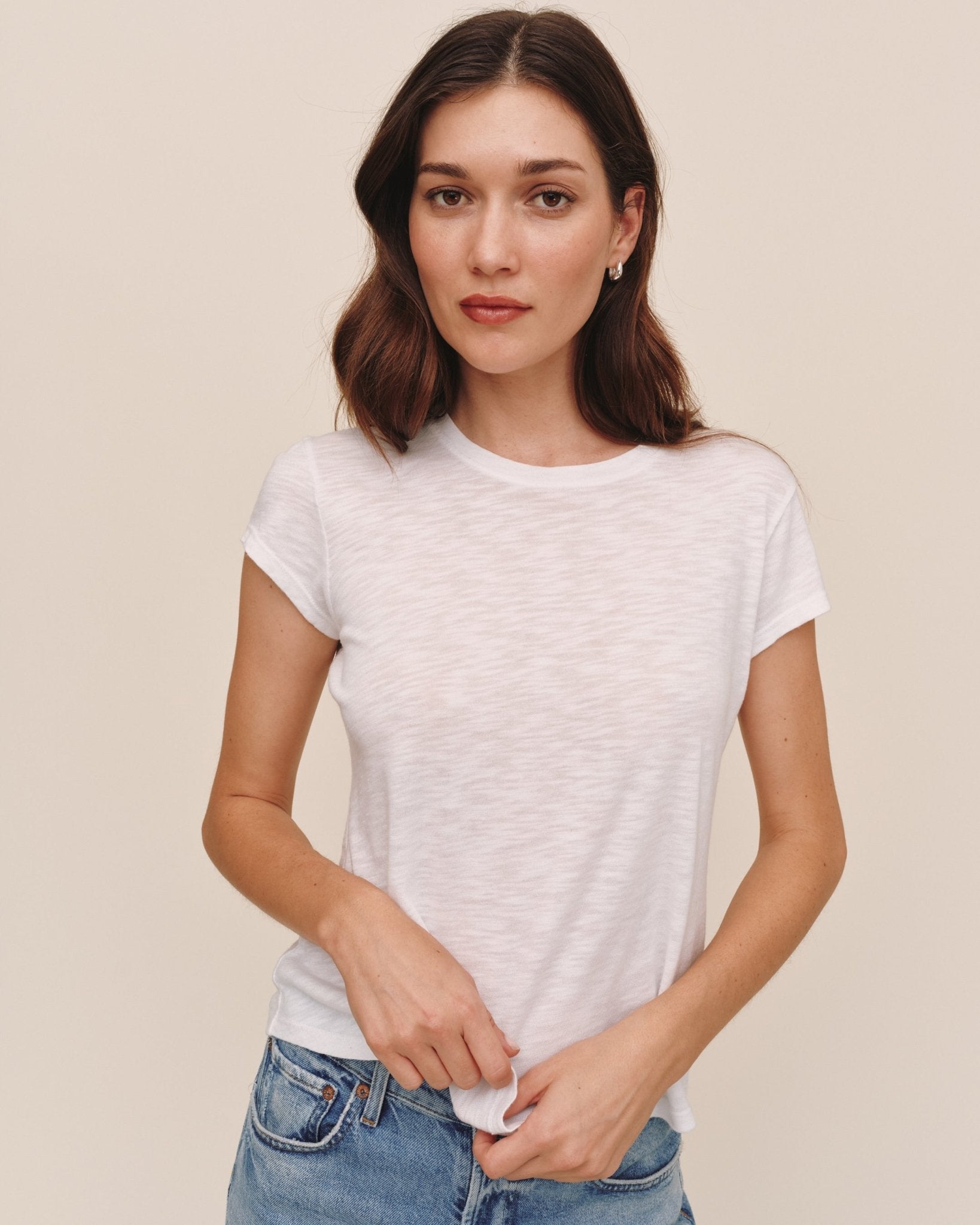Bella Dahl Baby Crew Tee in White - Comfy Everyday Style - Bella Dahl