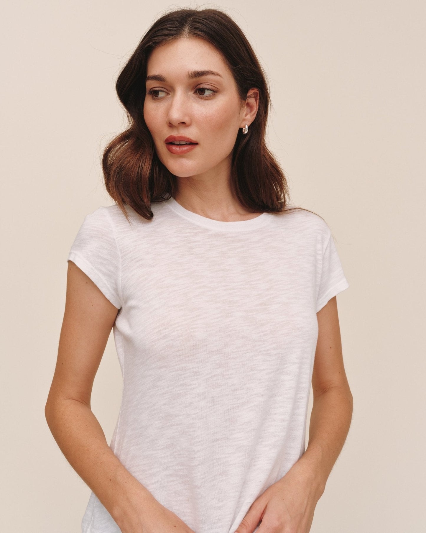 Bella Dahl Baby Crew Tee in White - Comfy Everyday Style - Bella Dahl
