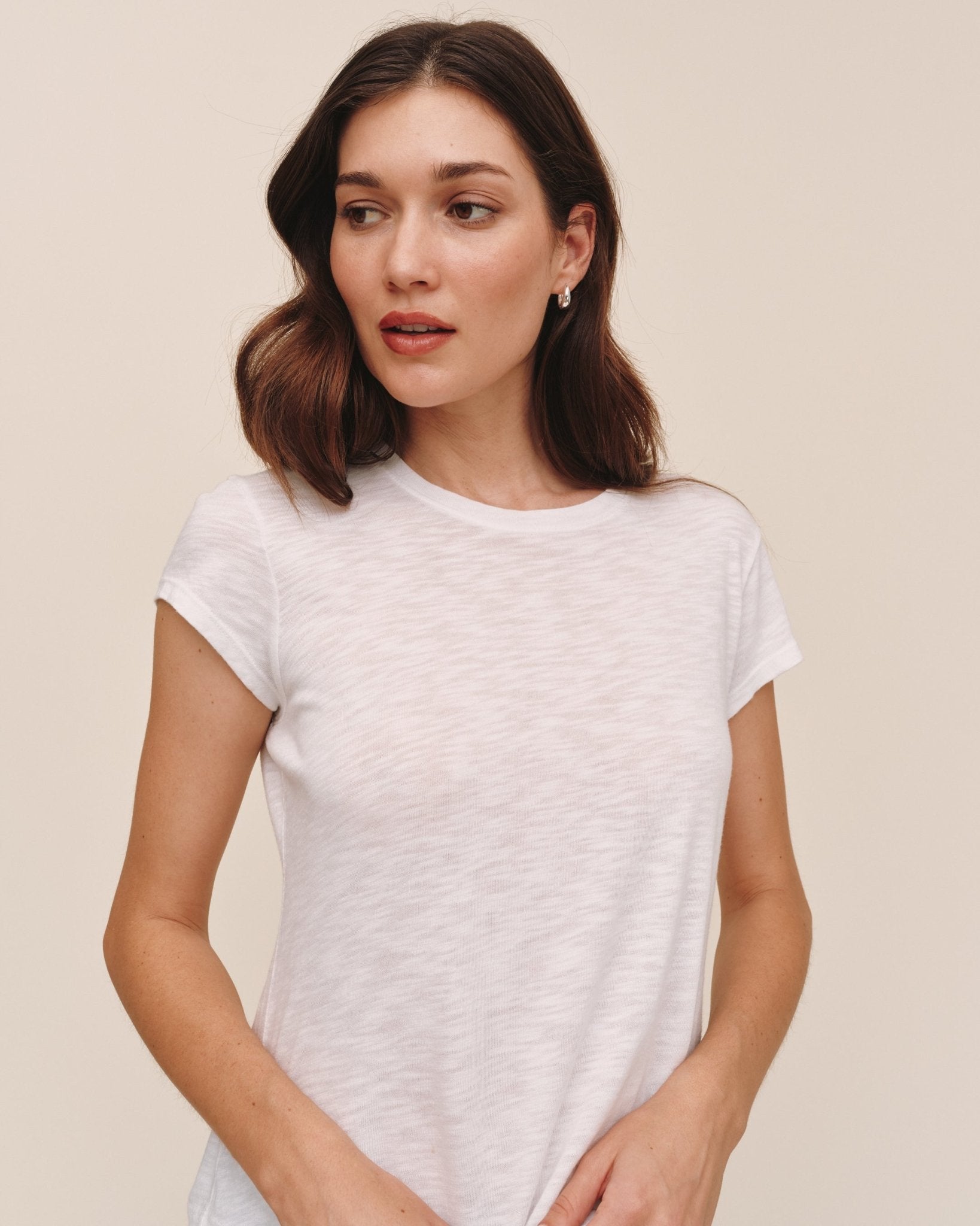 Bella Dahl Baby Crew Tee in White - Comfy Everyday Style - Bella Dahl