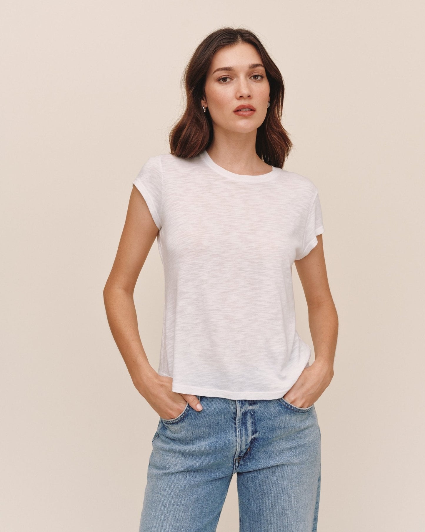Bella Dahl Baby Crew Tee in White - Comfy Everyday Style - Bella Dahl