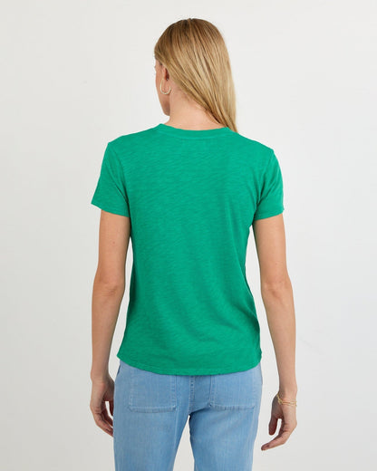 Bella Dahl V Neck Tee - Aqua Green