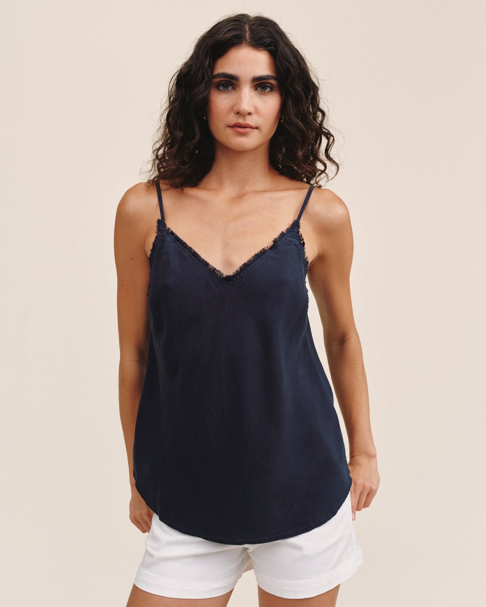 Bella Dahl Frayed Tencel Cami in Vintage Black - Bella Dahl