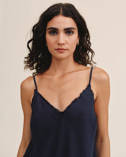 Bella Dahl Frayed Tencel Cami in Vintage Black - Bella Dahl