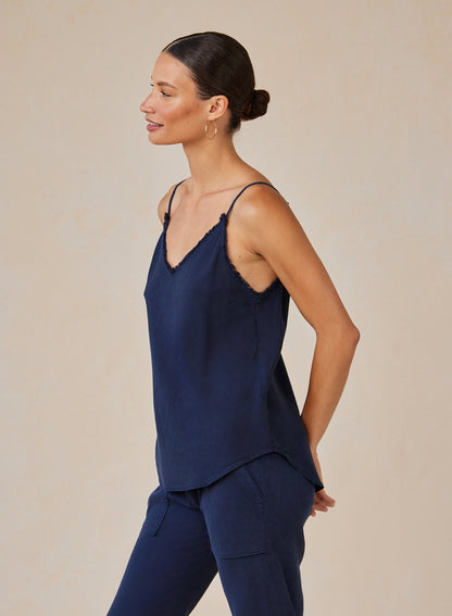Bella Dahl Frayed Tencel Cami in Endless Sea - Bella Dahl