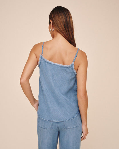 Bella Dahl Frayed Tencel Cami - Indigo Harbor Wash