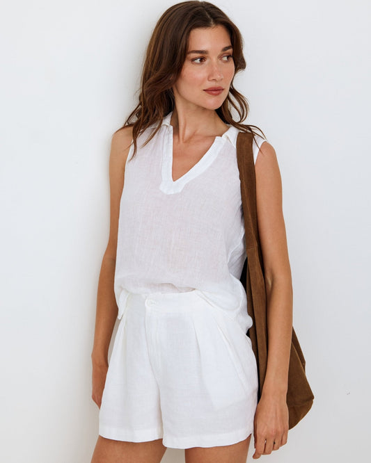 Bella Dahl SLEEVELESS PULLOVER WHT - Bella Dahl