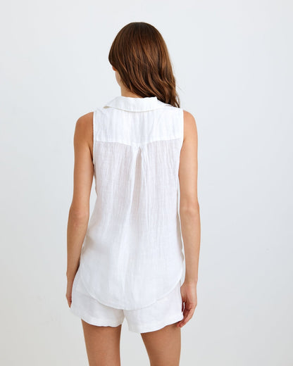 Bella Dahl SLEEVELESS PULLOVER WHT - Bella Dahl