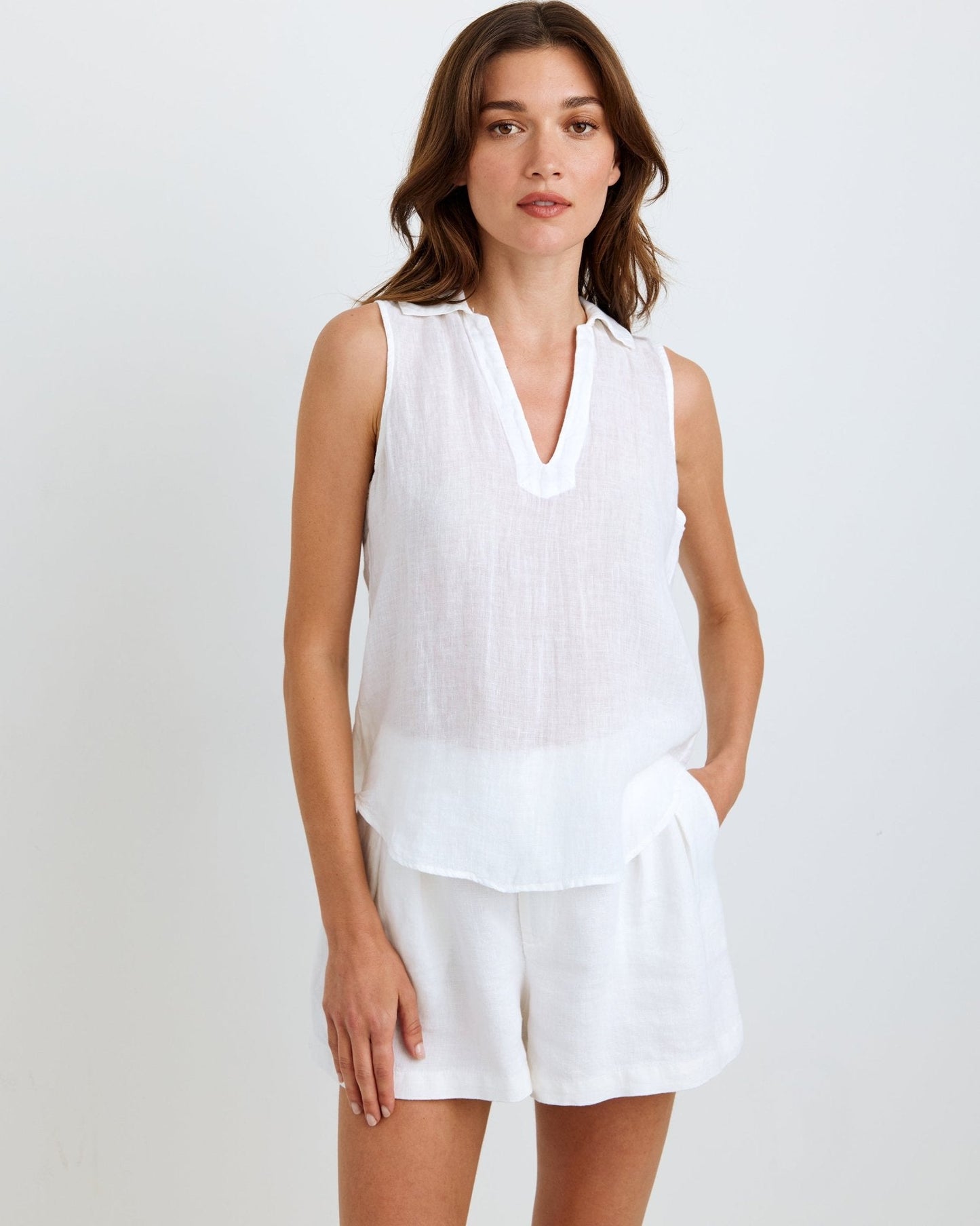 Bella Dahl SLEEVELESS PULLOVER WHT - Bella Dahl