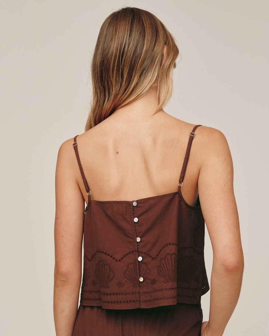 Bella Dahl Button Back Cami - Sea Glass Brown