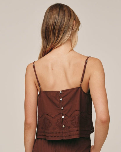 Bella Dahl Button Back Cami - Sea Glass Brown