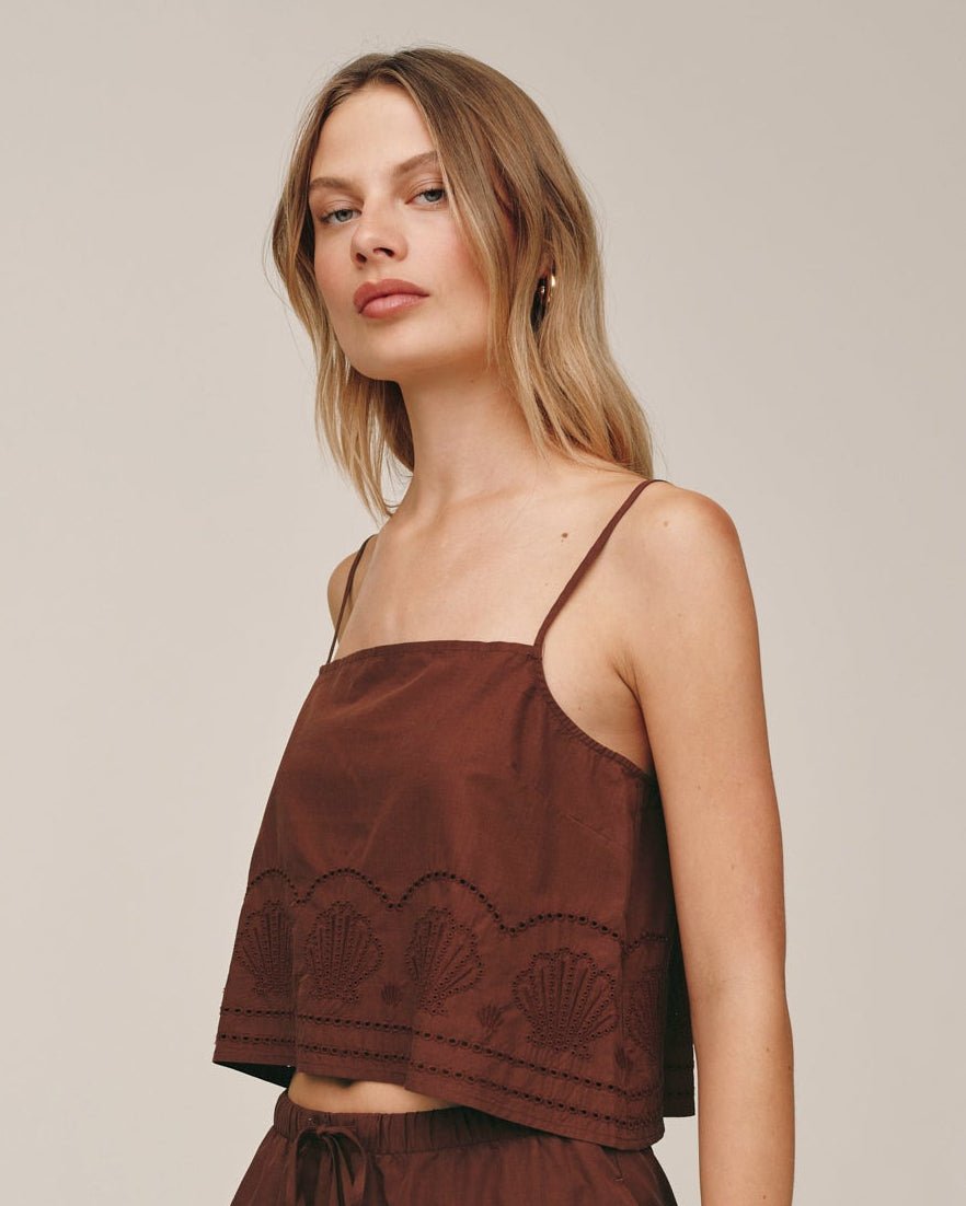 Bella Dahl Button Back Cami - Sea Glass Brown