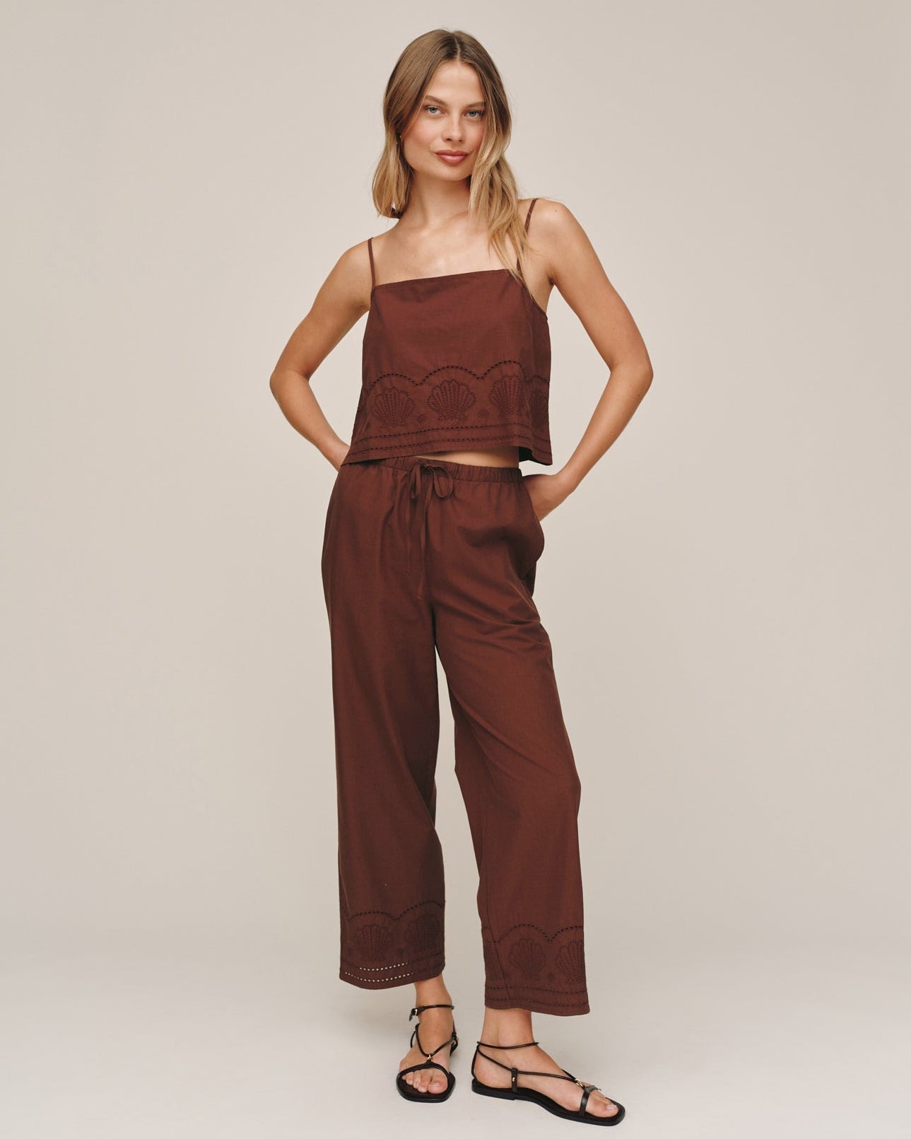 Bella Dahl Button Back Cami - Sea Glass Brown