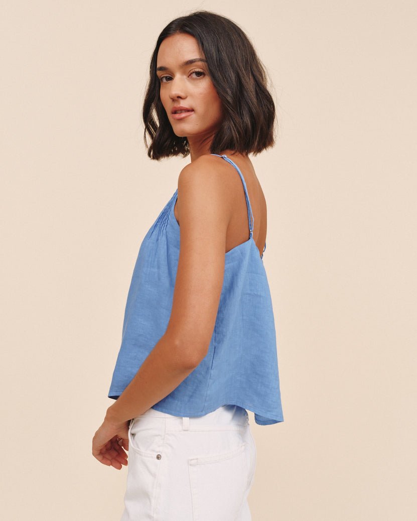 Bella Dahl Pintuck Camisole - Ocean Blue