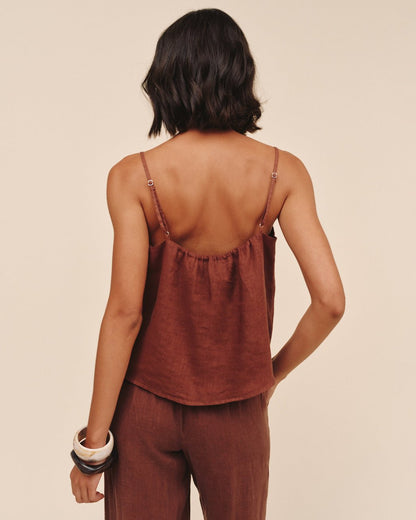 Bella Dahl Pintuck Camisole - Sea Glass Brown