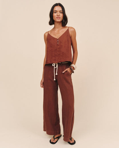 Bella Dahl Pintuck Camisole - Sea Glass Brown